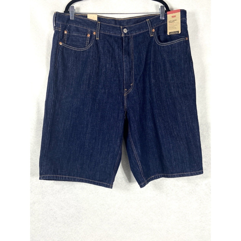 Levi's 469 Denim Loose Shorts Men's 40 Blue 100% Cotton Dark Wash NEW